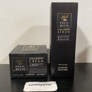 GLAMFOX Black Snail Mucin Collagen Serum & Cream 1.76 oz/50g bundle